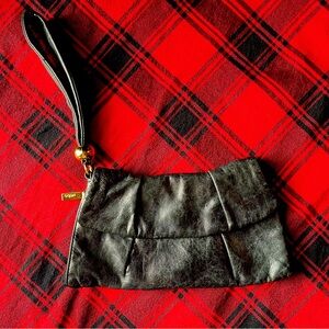 Hobo distressed leather wristlet.
